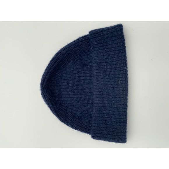 Quince Accessories - Quince Mongolian Cashmere Ribbed Beanie Navy XS NEW
